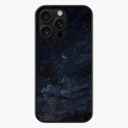 Lunar Veil Silence Glass Case showing full back design in clean flat view with glossy glass finish.