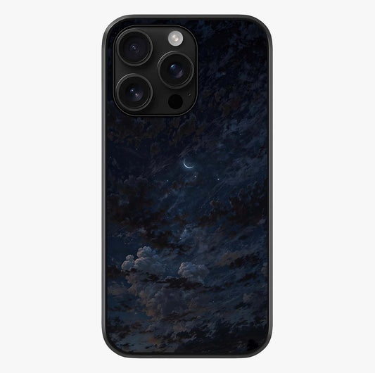 Lunar Veil Silence Glass Case showing full back design in clean flat view with glossy glass finish.