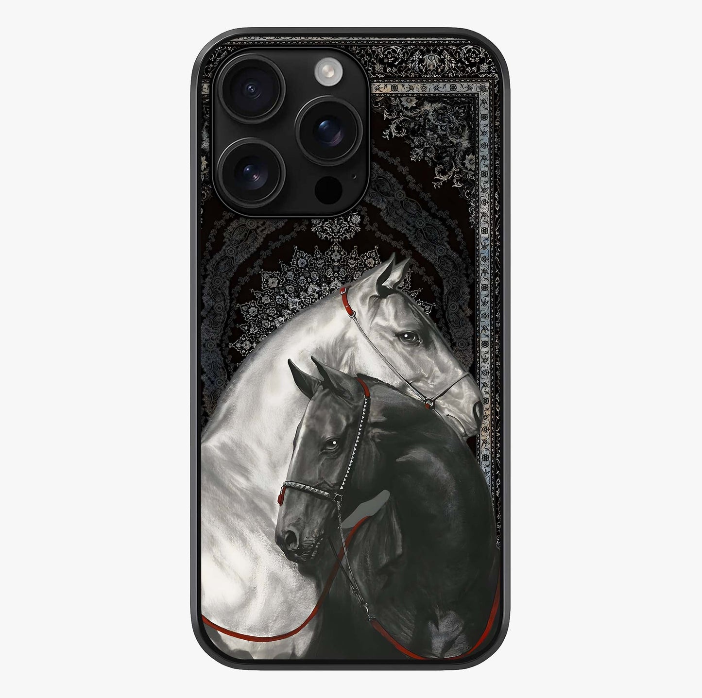Majestic Ride Legacy Glass Case showing full back design in clean flat view with glossy glass finish.
