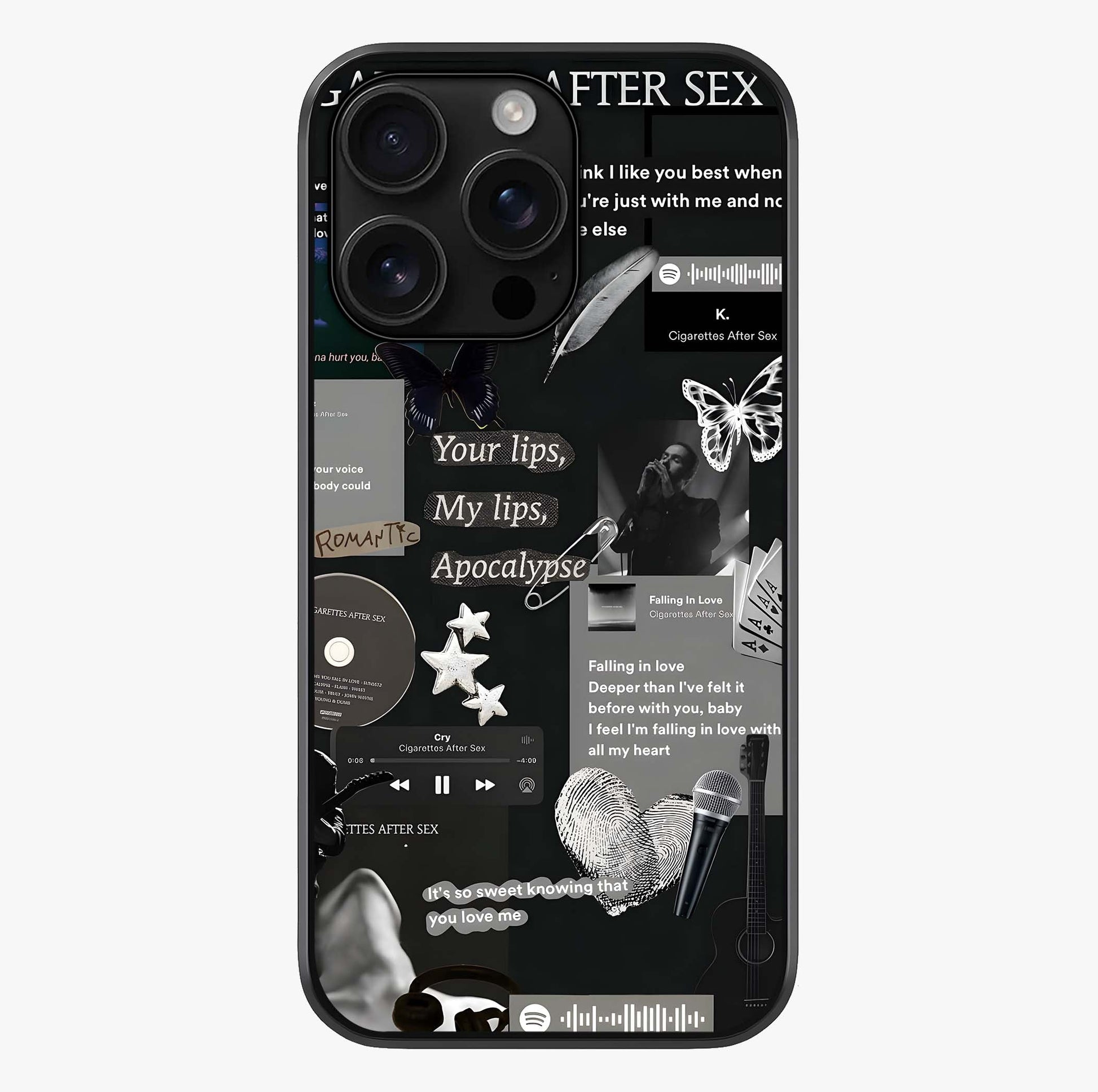 Midnight Love Echo Glass Case showing full back design in clean flat view with glossy glass finish.