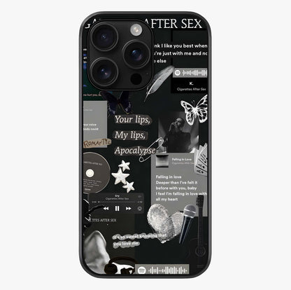 Midnight Love Echo Glass Case showing full back design in clean flat view with glossy glass finish.