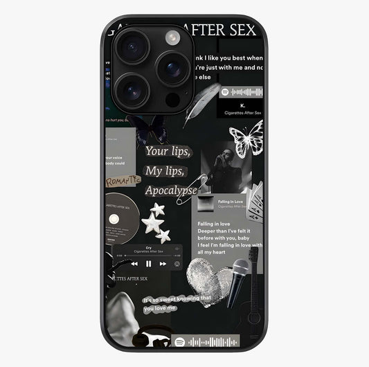 Midnight Love Echo Glass Case showing full back design in clean flat view with glossy glass finish.
