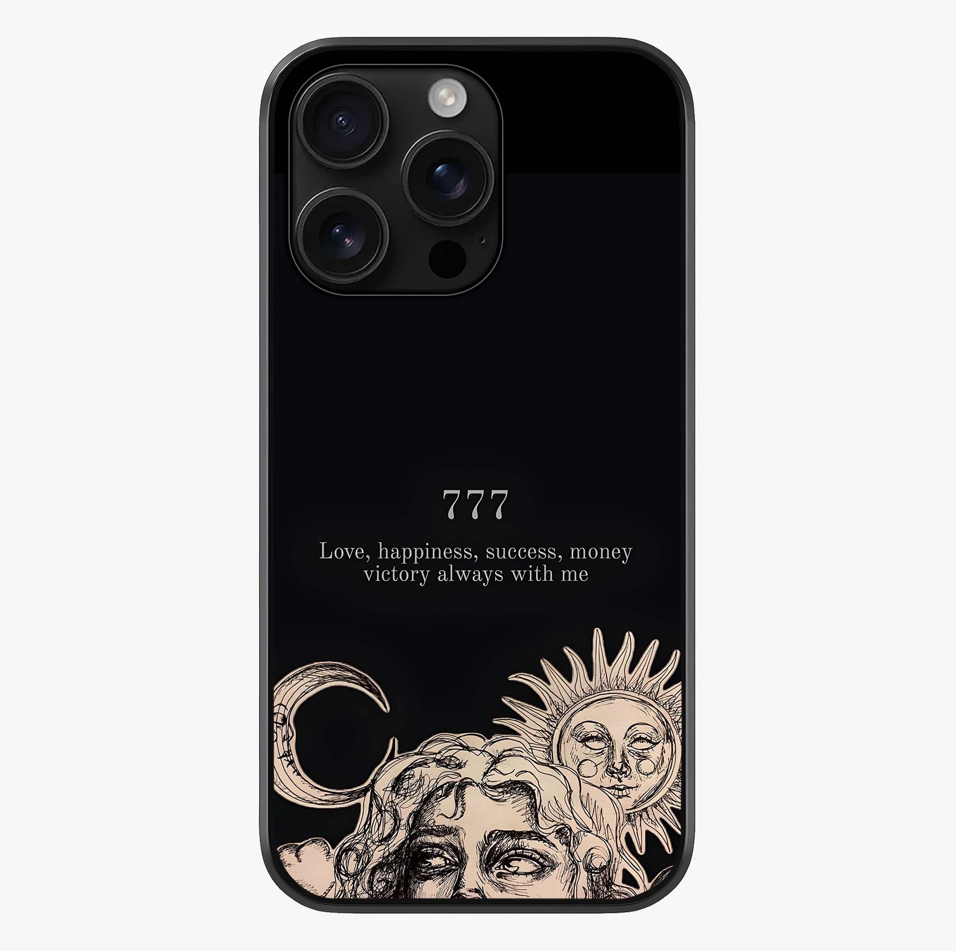 Mystic Victory Aura Glass Case showing full back design in clean flat view with glossy glass finish.