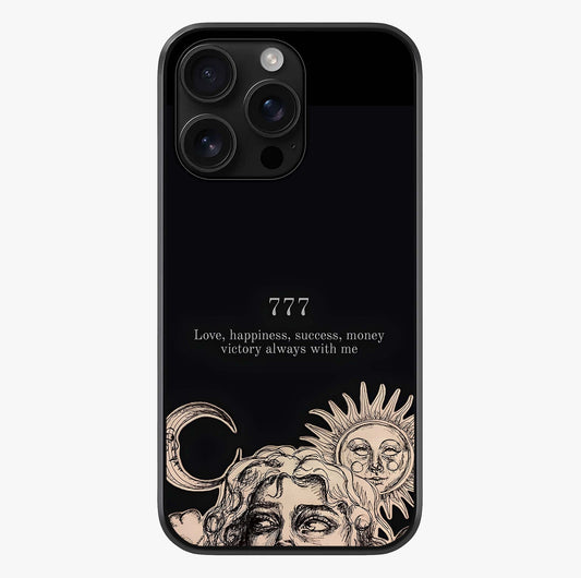 Mystic Victory Aura Glass Case showing full back design in clean flat view with glossy glass finish.