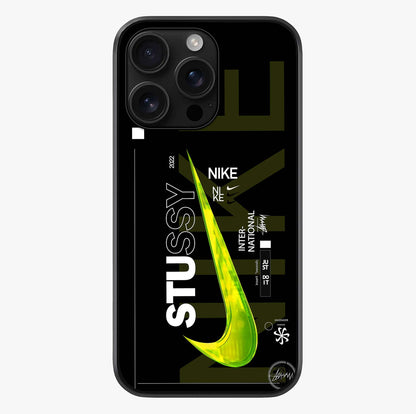 Neon Street Edition Glass Case showing full back design in clean flat view with glossy glass finish.