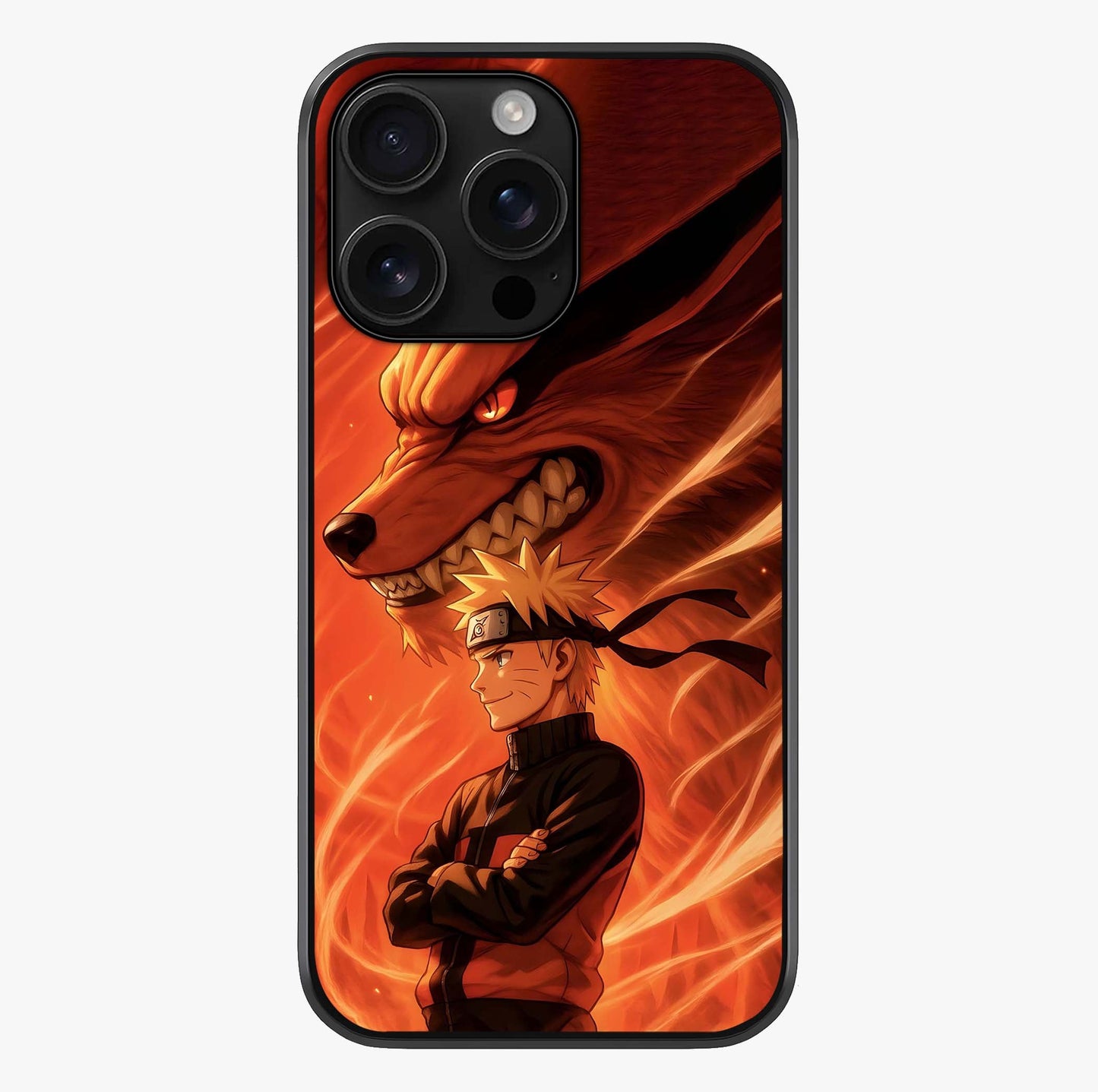 Nine Tails Legacy Glass Case showing full back design in clean flat view with glossy glass finish.