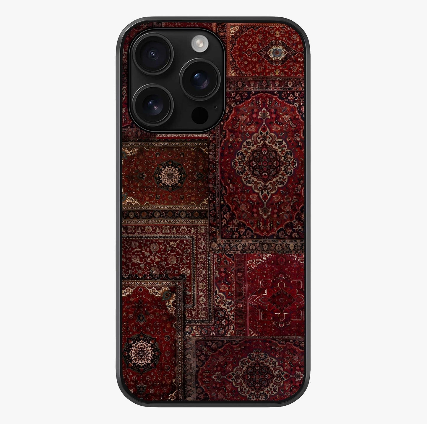 Persian Velvet Tale Glass Case showing full back design in clean flat view with glossy glass finish.