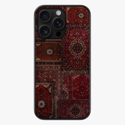 Persian Velvet Tale Glass Case showing full back design in clean flat view with glossy glass finish.