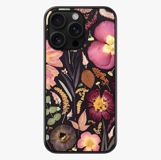 Petal Dream Tapestry Glass Case showing full back design in clean flat view with glossy glass finish.