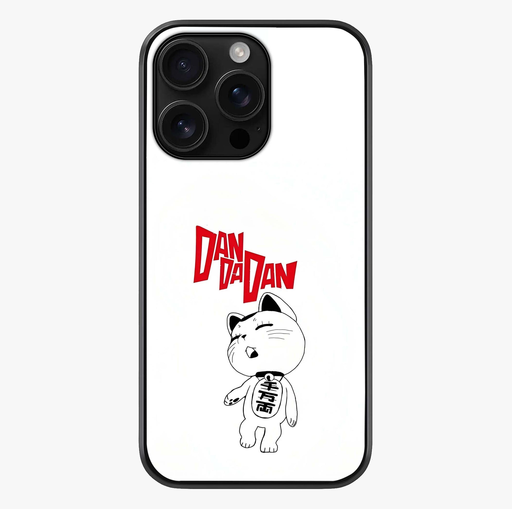 Playful Spirit Charm Glass Case showing full back design in clean flat view with glossy glass finish.