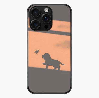 uppy Shadow Art Glass Case showing full back design in clean flat view with glossy glass finish.