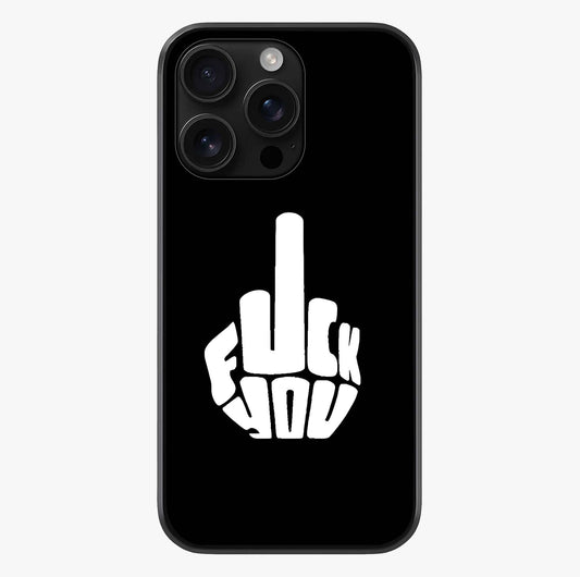Rebel Mode On Glass Case showing full back design in clean flat view with glossy glass finish.