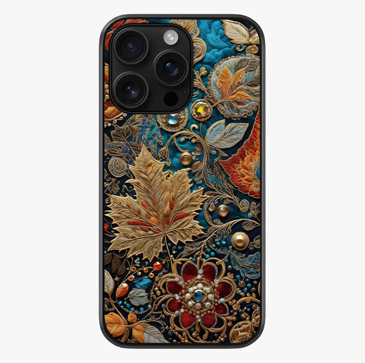 Royal Jewel Garden Glass Case showing full back design in clean flat view with glossy glass finish.