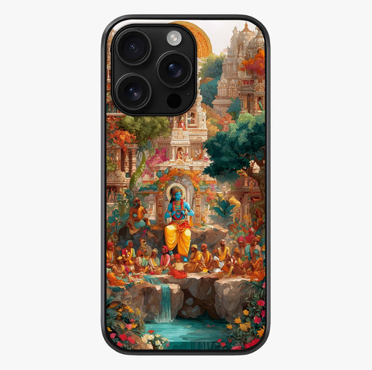 Sacred Sunlight Gods Glass Case showing full back design in clean flat view with glossy glass finish.