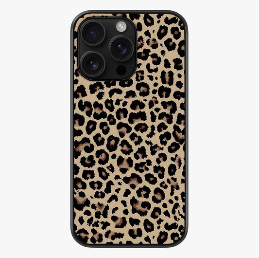 Savage Chic Pattern Glass Case showing full back design in clean flat view with glossy glass finish.