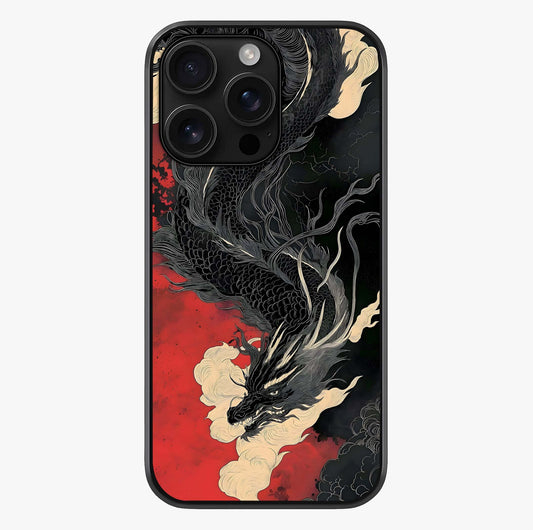 Shadow Dragon Fury Glass Case showing full back design in clean flat view with glossy glass finish.