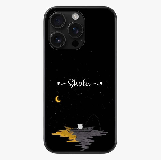 Silent Night Row Glass Case showing full back design in clean flat view with glossy glass finish.