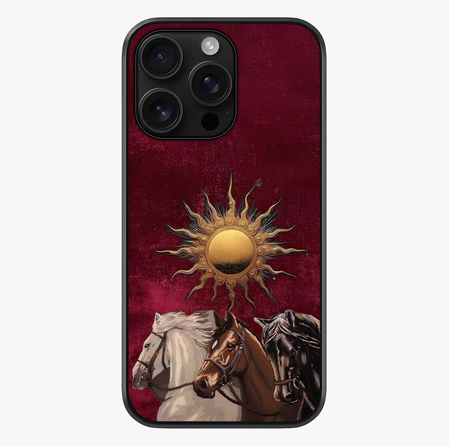 Solar Riders Glass Case showing full back design in clean flat view with glossy glass finish.