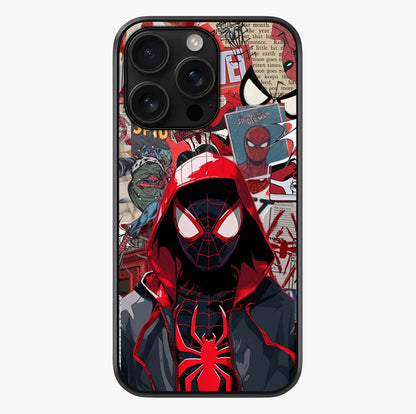 Spider Collage Street Glass Case showing full back design in clean flat view with glossy glass finish.