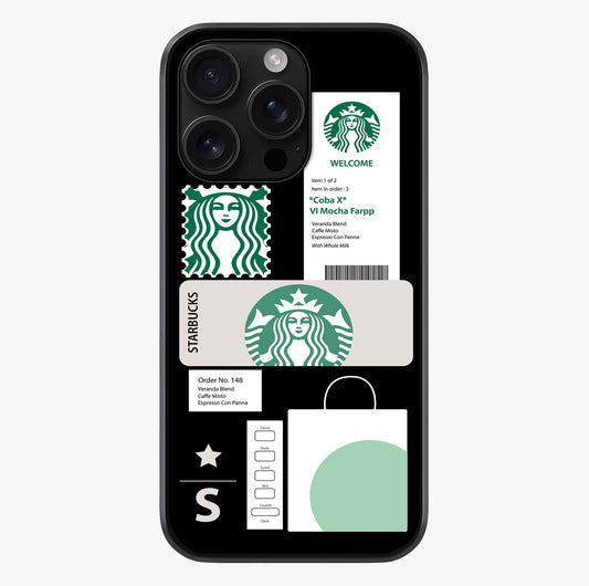 Starbucks Mocha Glass Case showing full back design in clean flat view with glossy glass finish.