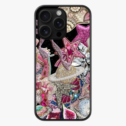 Starlit Jewel Dream Glass Case showing full back design in clean flat view with glossy glass finish.