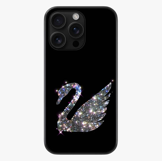 Starlit Swan Grace Glass Case showing full back design in clean flat view with glossy glass finish.