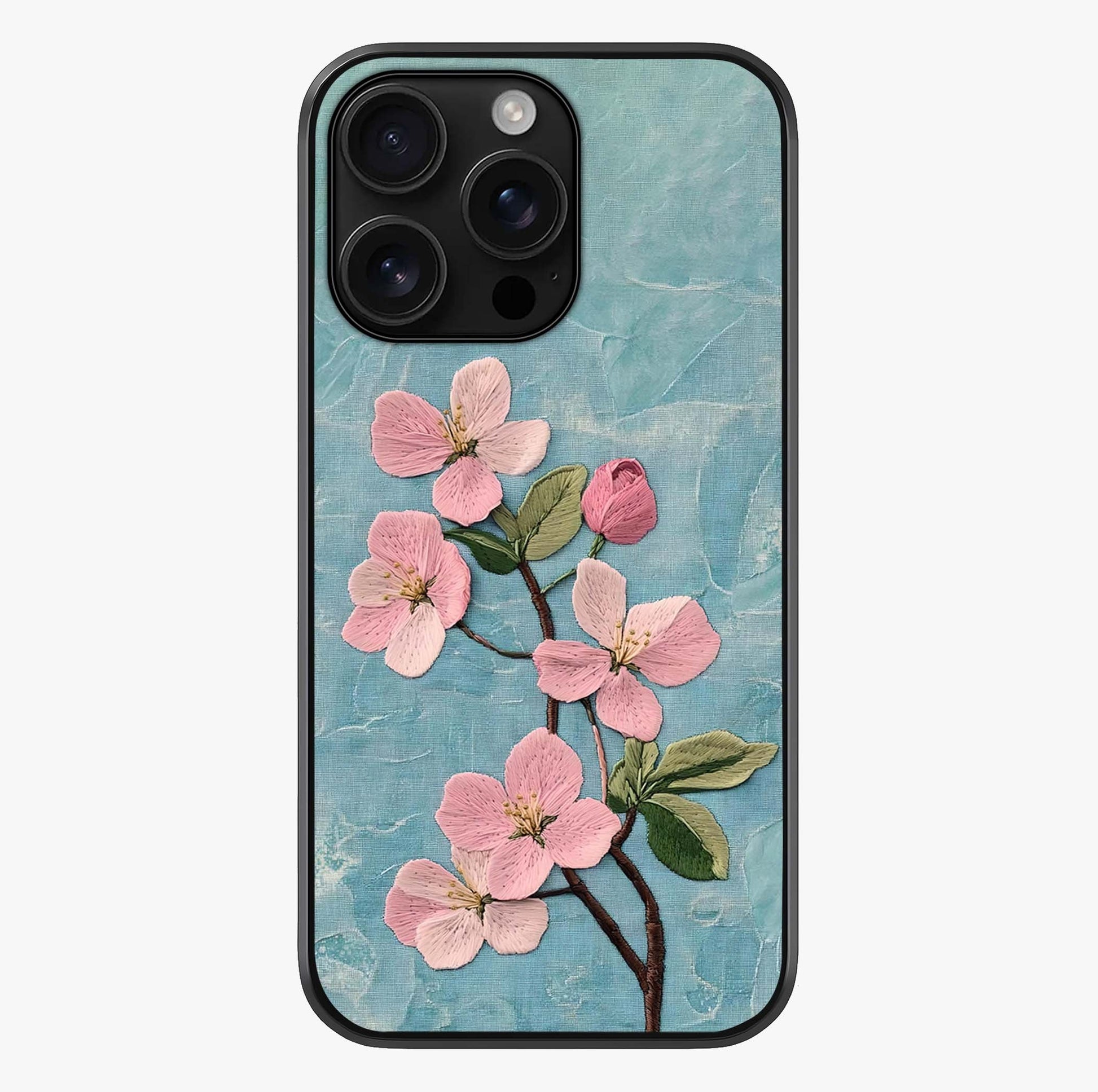 Threaded Blossom Breeze Glass Case showing full back design in clean flat view with glossy glass finish.