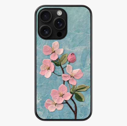 Threaded Blossom Breeze Glass Case showing full back design in clean flat view with glossy glass finish.
