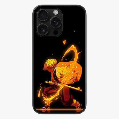 Thunder Flame Execution Glass Case showing full back design in clean flat view with glossy glass finish.