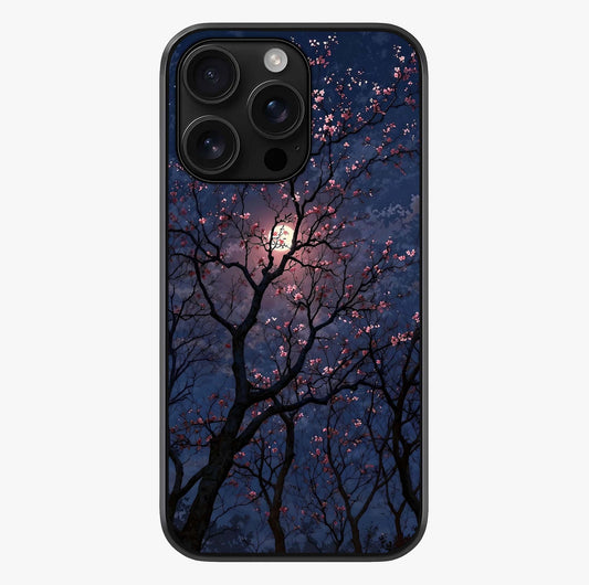 Twilight Sakura Serenade Glass Case showing full back design in clean flat view with glossy glass finish.
