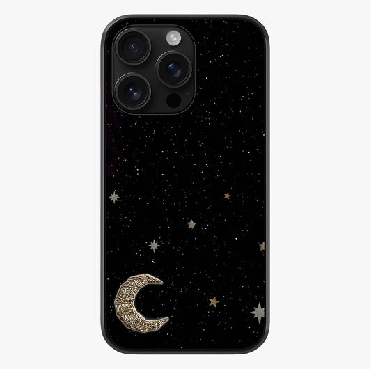 Twinkle Star With Half Moon Glass Case showing full back design in clean flat view with glossy glass finish.