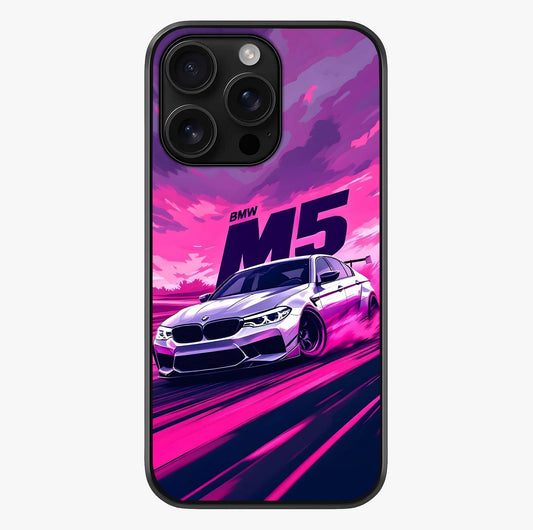 Velocity Drift Pulse Glass Case showing full back design in clean flat view with glossy glass finish.