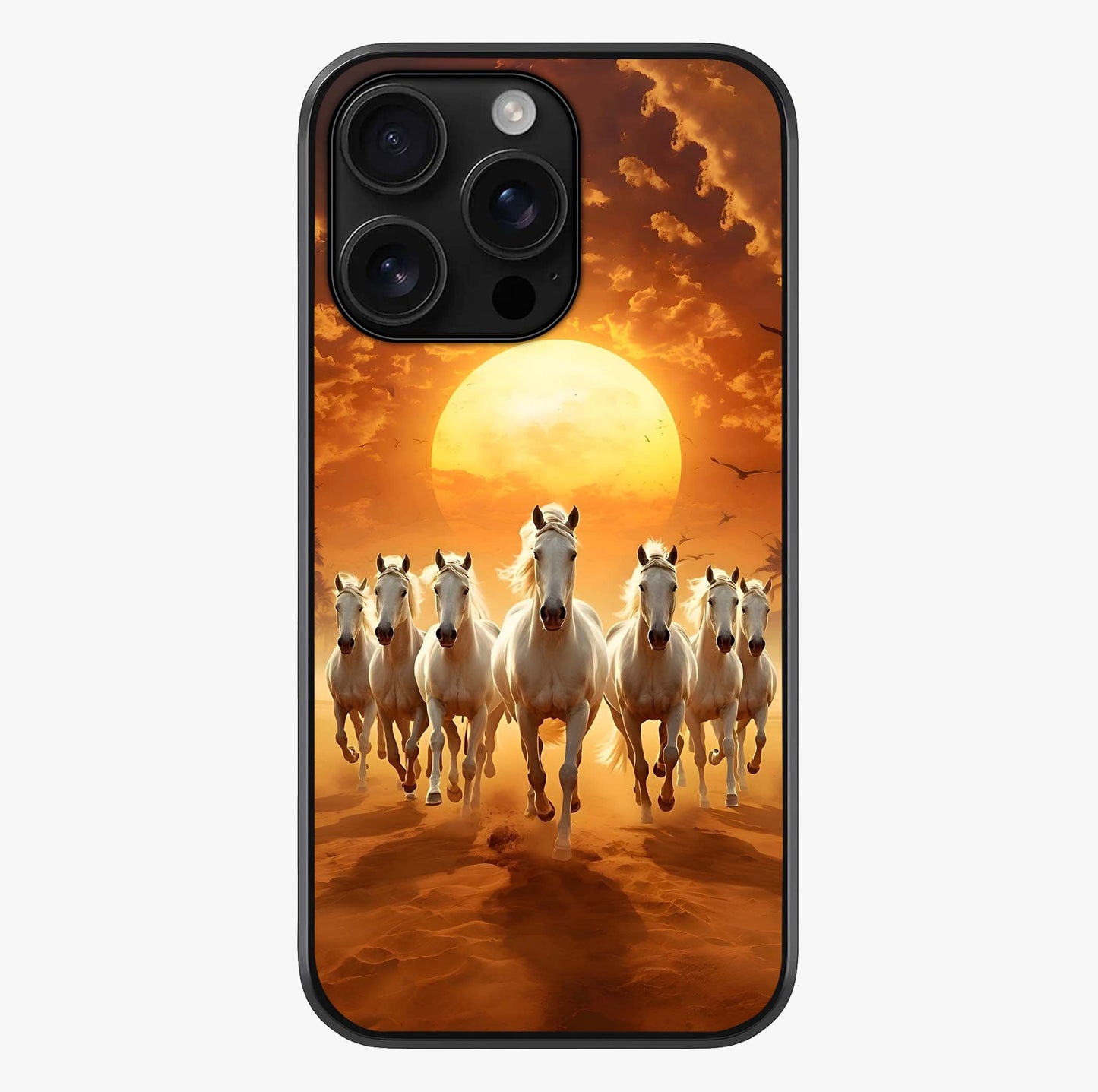 Wild Sunset Majesty Glass Case showing full back design in clean flat view with glossy glass finish.