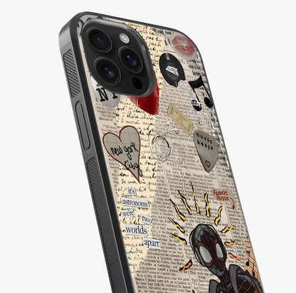 City Dream Sketch Glass Case captured at a warm angle highlighting gloss, texture and premium glass finish.