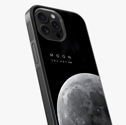 Cosmic Moon Glow Glass Case captured at a warm angle highlighting gloss, texture and premium glass finish.