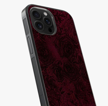 Crimson Fade Flow Glass Case captured at a warm angle highlighting gloss, texture and premium glass finish.