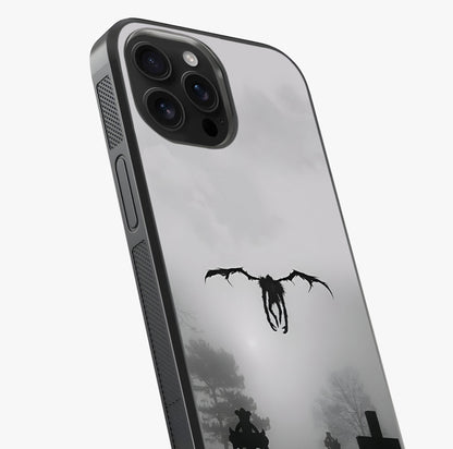 Graveyard Shadow Descent Glass Case captured at a warm angle highlighting gloss, texture and premium glass finish.