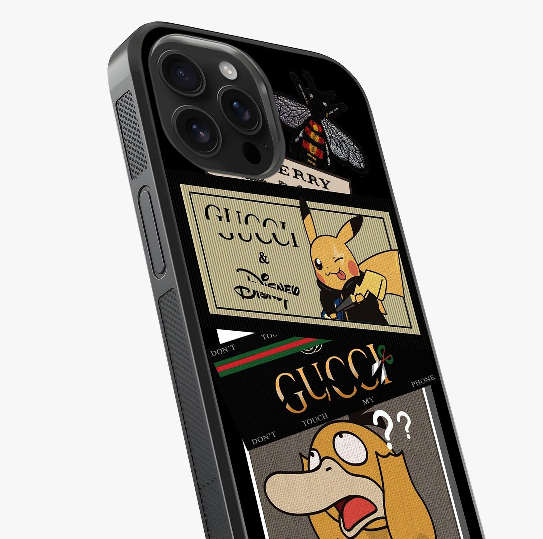 Gucci Play Mashup Glass Case captured at a warm angle highlighting gloss, texture and premium glass finish.