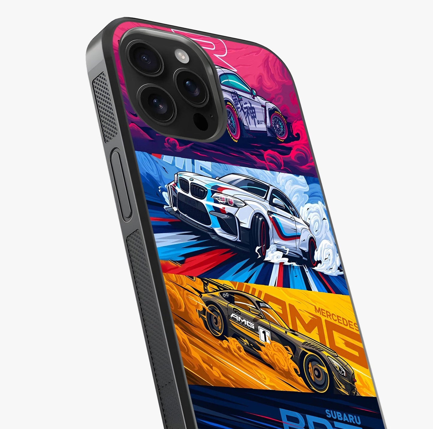 Jdm Sports Car Glass Case captured at a warm angle highlighting gloss, texture and premium glass finish.