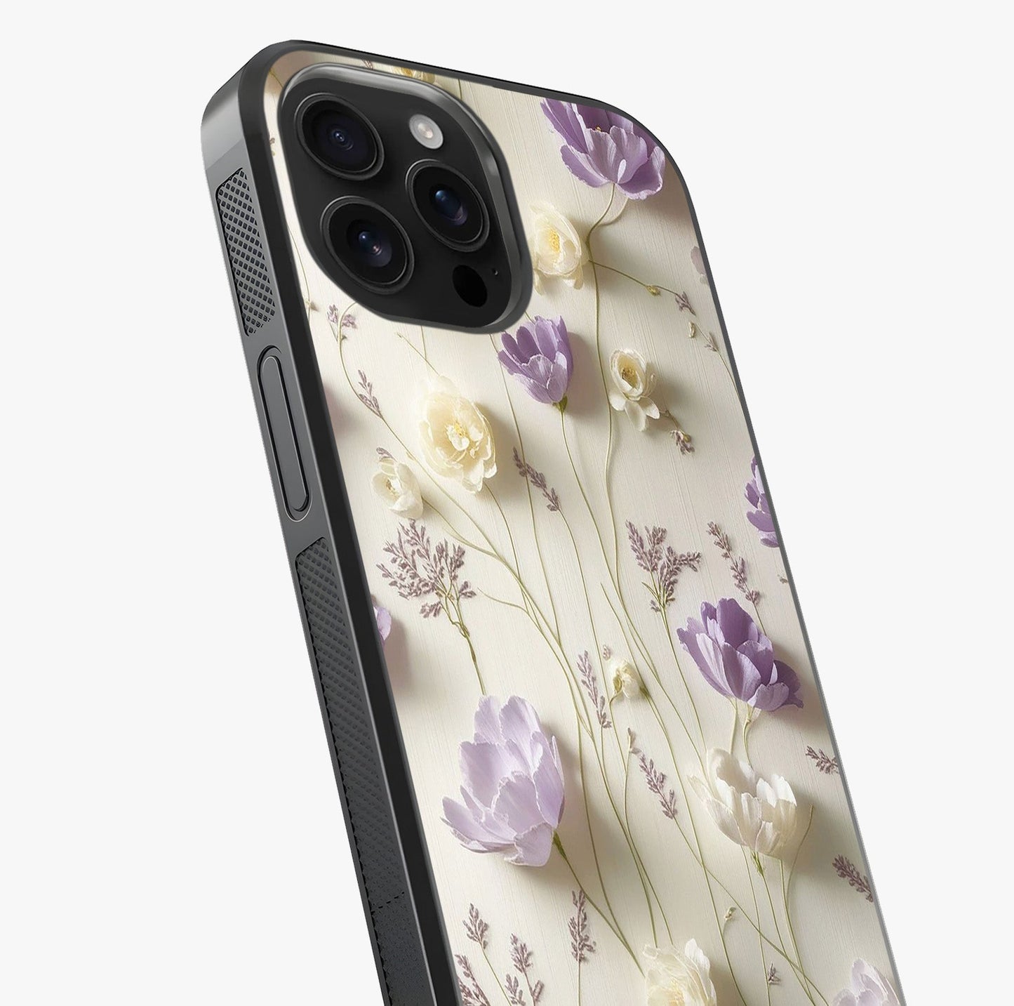 Lilac Breeze Harmony Glass Case captured at a warm angle highlighting gloss, texture and premium glass finish.
