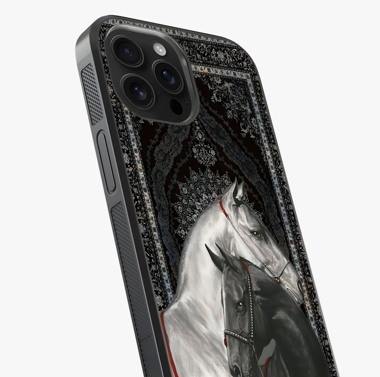 Majestic Ride Legacy Glass Case captured at a warm angle highlighting gloss, texture and premium glass finish.