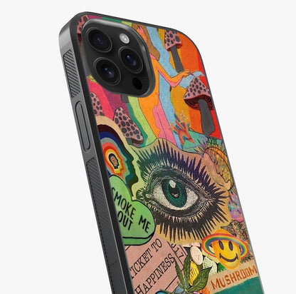Mystic Eye Wonderland Glass Case captured at a warm angle highlighting gloss, texture and premium glass finish.
