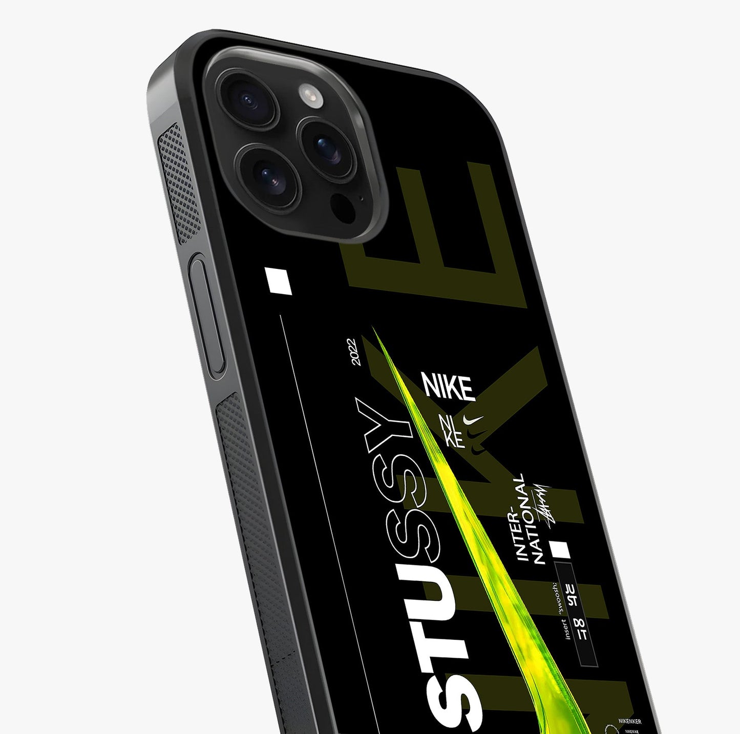 Neon Street Edition Glass Case captured at a warm angle highlighting gloss, texture and premium glass finish.