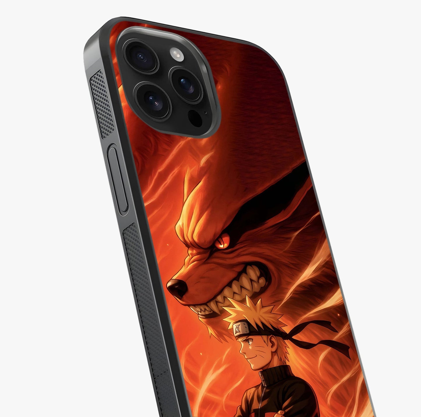 Nine Tails Legacy Glass Case captured at a warm angle highlighting gloss, texture and premium glass finish.