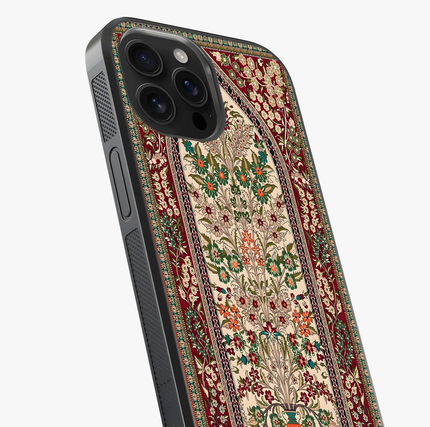Persian Inspired Glass Case captured at a warm angle highlighting gloss, texture and premium glass finish.