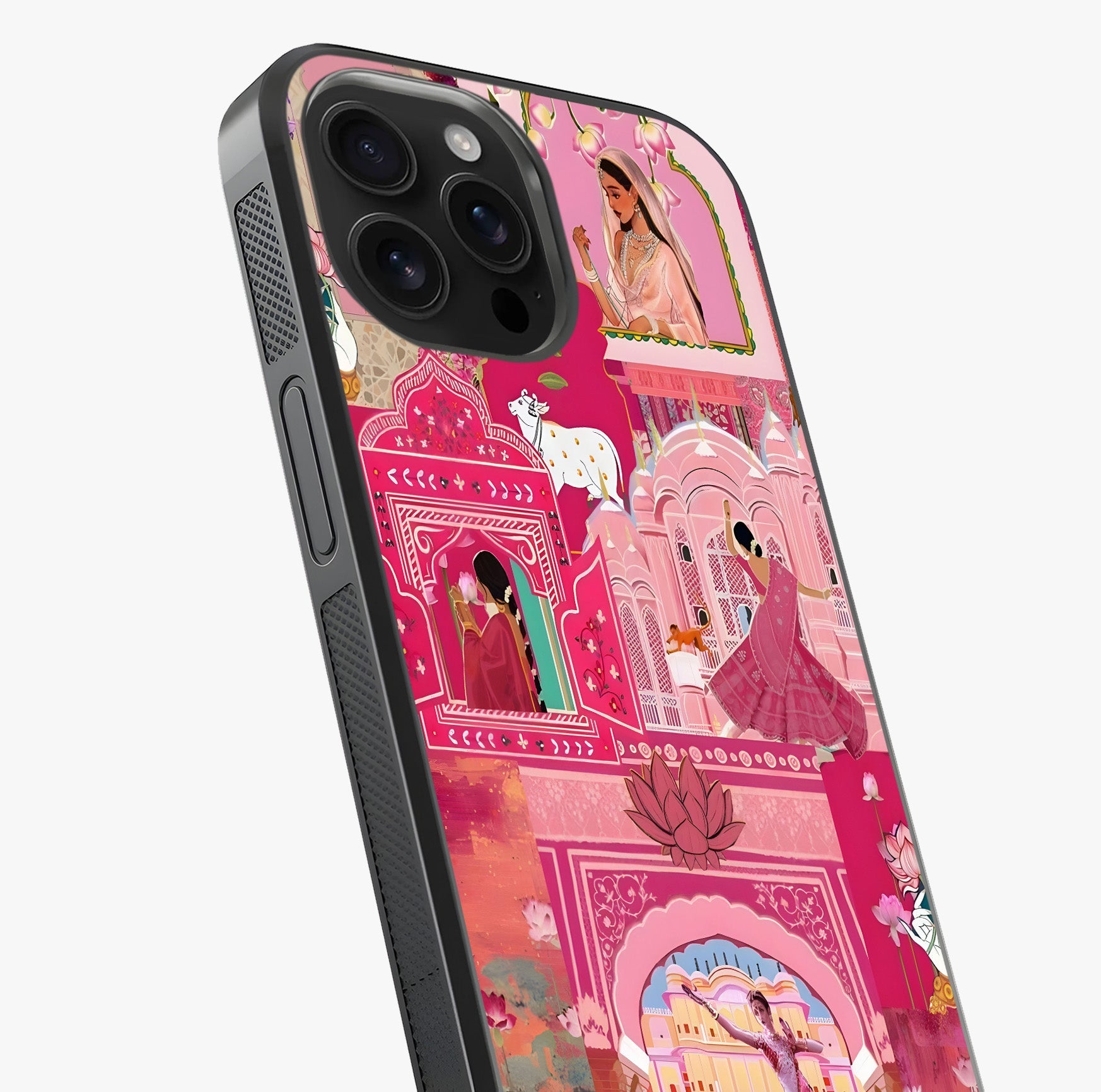 Pink Palace Muse Glass Case captured at a warm angle highlighting gloss, texture and premium glass finish.
