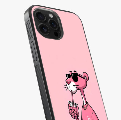 Pink Panther Glass Case captured at a warm angle highlighting gloss, texture and premium glass finish.