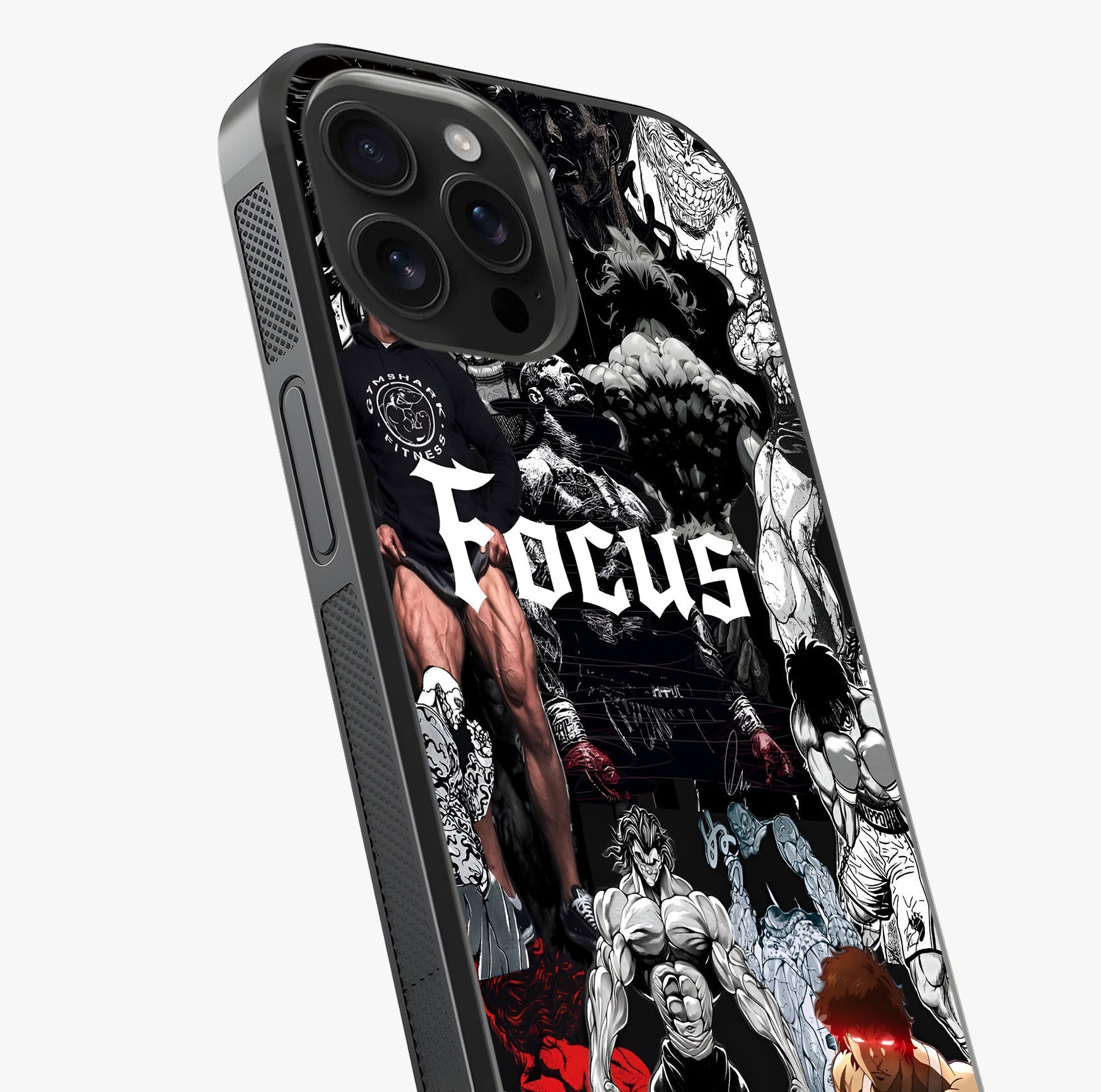 Relentless Power Focus Glass Case captured at a warm angle highlighting gloss, texture and premium glass finish.