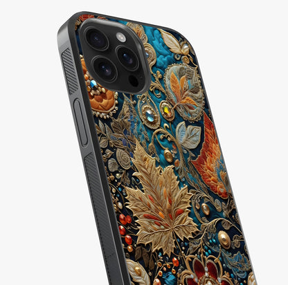 Royal Jewel Garden Glass Case captured at a warm angle highlighting gloss, texture and premium glass finish.