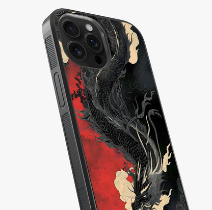 Shadow Dragon Fury Glass Case captured at a warm angle highlighting gloss, texture and premium glass finish.